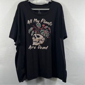 Heritage by Torrid Black Tee w/Skull and Floral Graphic 0813